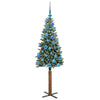 Vidaxx schlanker Weihnachtsbaum grün 150 cm aus PVC und massivem Kiefernholz