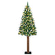 Vidaxx schlanker Weihnachtsbaum grün 180 cm aus PVC und massivem Kiefernholz