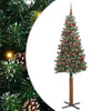Vidaxx schlanker Weihnachtsbaum grün 180 cm aus PVC und massivem Kiefernholz