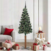 Vidaxx schlanker Weihnachtsbaum grün 180 cm aus PVC und massivem Kiefernholz