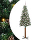 Vidaxx schlanker Weihnachtsbaum grün 180 cm aus PVC und massivem Kiefernholz