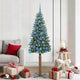 Vidaxx schlanker Weihnachtsbaum grün 180 cm aus PVC und massivem Kiefernholz