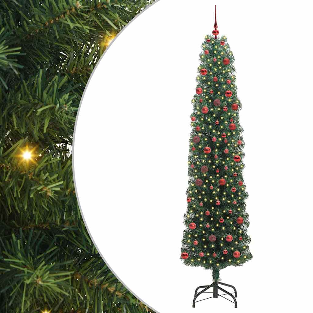 Vidaxx künstlicher Weihnachtsbaum grün 210 cm PVC und Stahl und Kunststoff