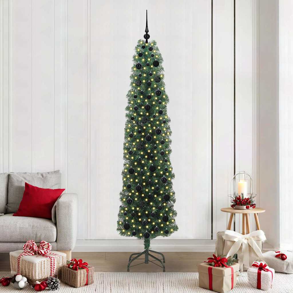 Vidaxx künstlicher Weihnachtsbaum grün 210 cm PVC und Stahl und Kunststoff