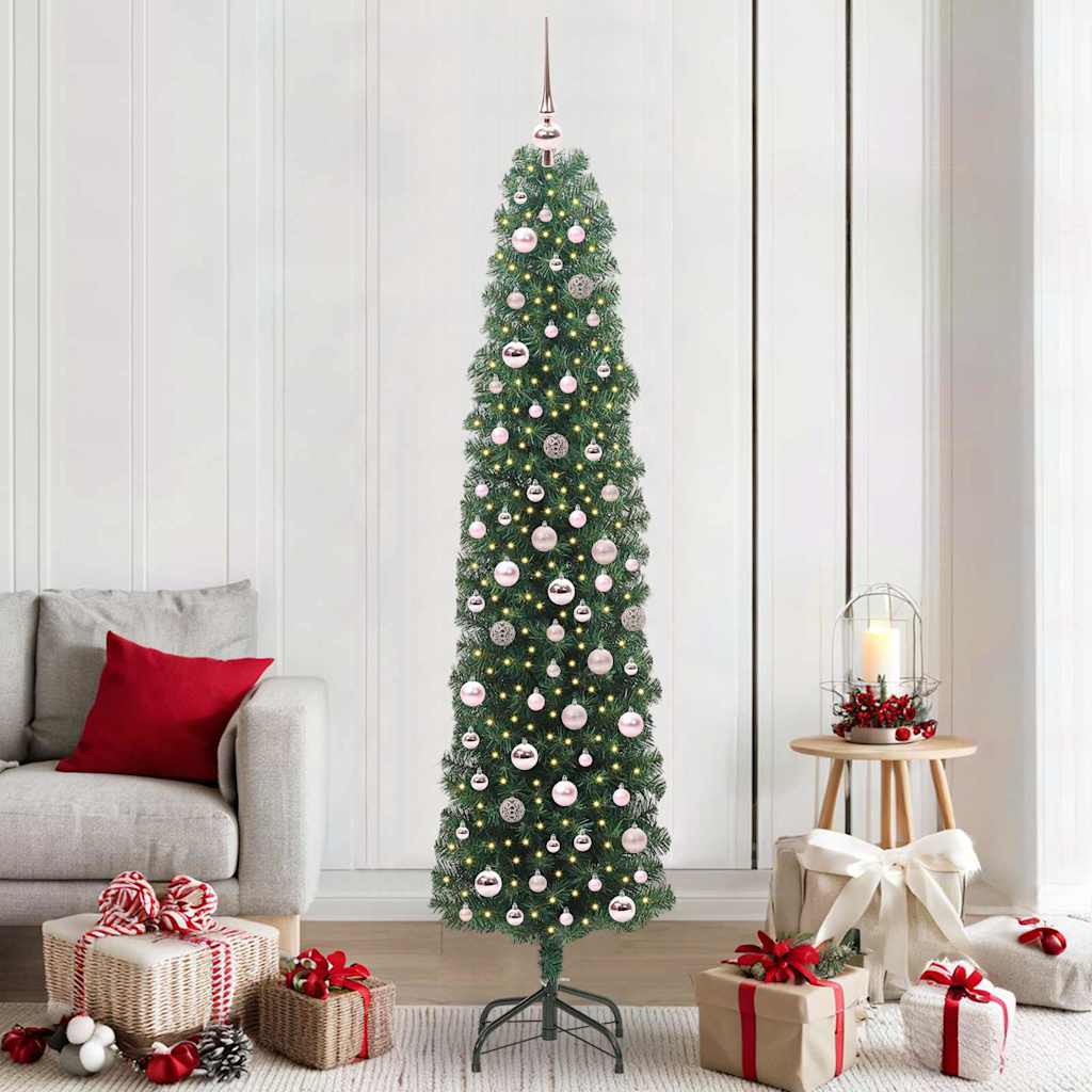 Vidaxx künstlicher Weihnachtsbaum grün 210 cm PVC und Stahl und Kunststoff
