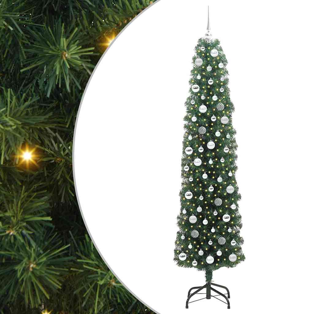 Vidaxx künstlicher Weihnachtsbaum grün 210 cm PVC und Stahl und Kunststoff