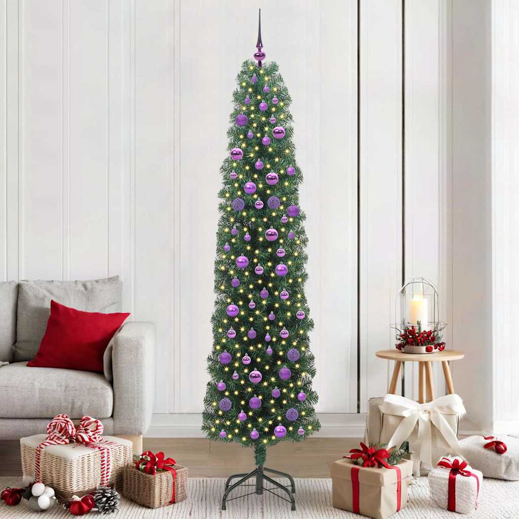Vidaxx künstlicher Weihnachtsbaum grün 210 cm PVC und Stahl und Kunststoff