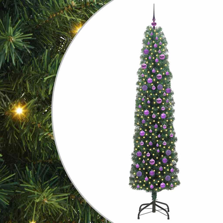 Vidaxx künstlicher Weihnachtsbaum grün 210 cm PVC und Stahl und Kunststoff