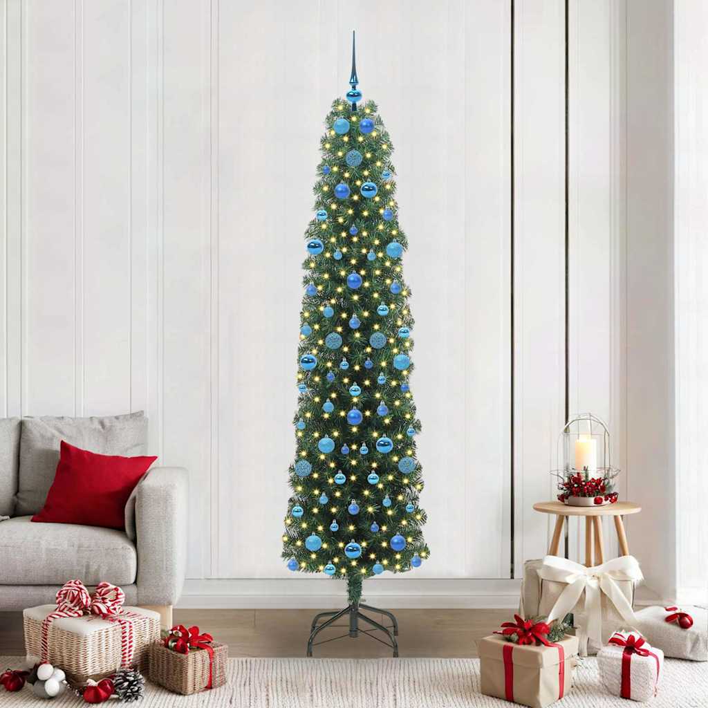 Vidaxx künstlicher Weihnachtsbaum grün 210 cm PVC und Stahl und Kunststoff