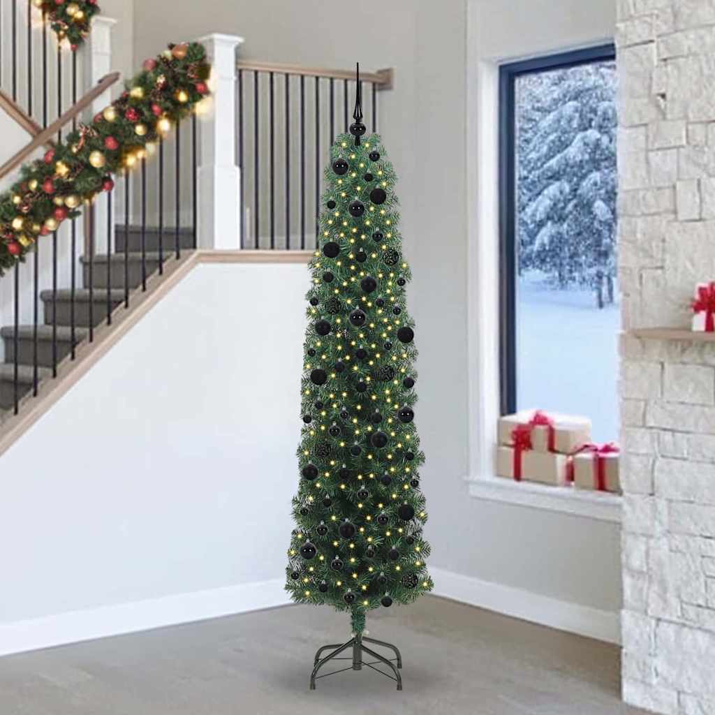 Vidaxx künstlicher Weihnachtsbaum grün 240 cm PVC und Stahl und Kunststoff