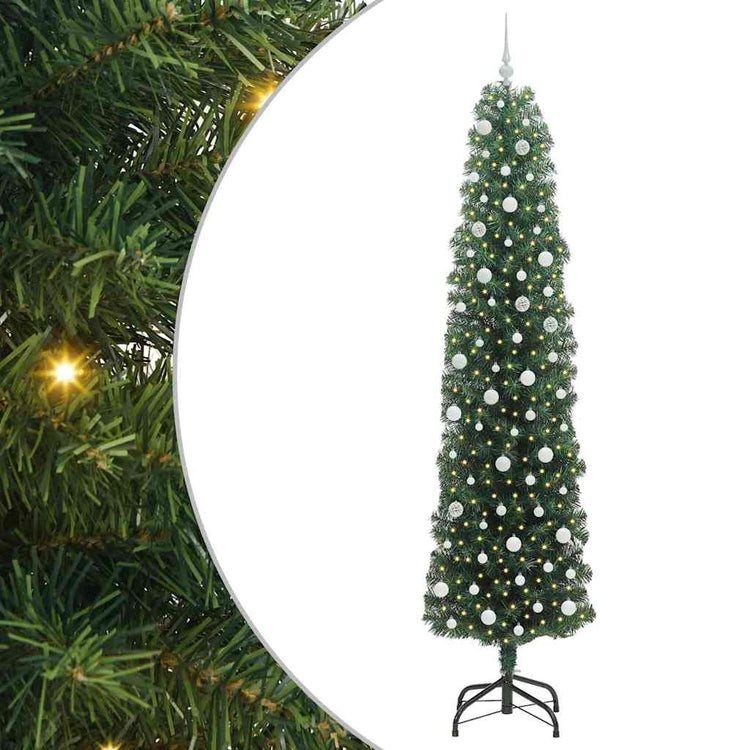 Vidaxx künstlicher Weihnachtsbaum grün 240 cm PVC und Stahl und Kunststoff