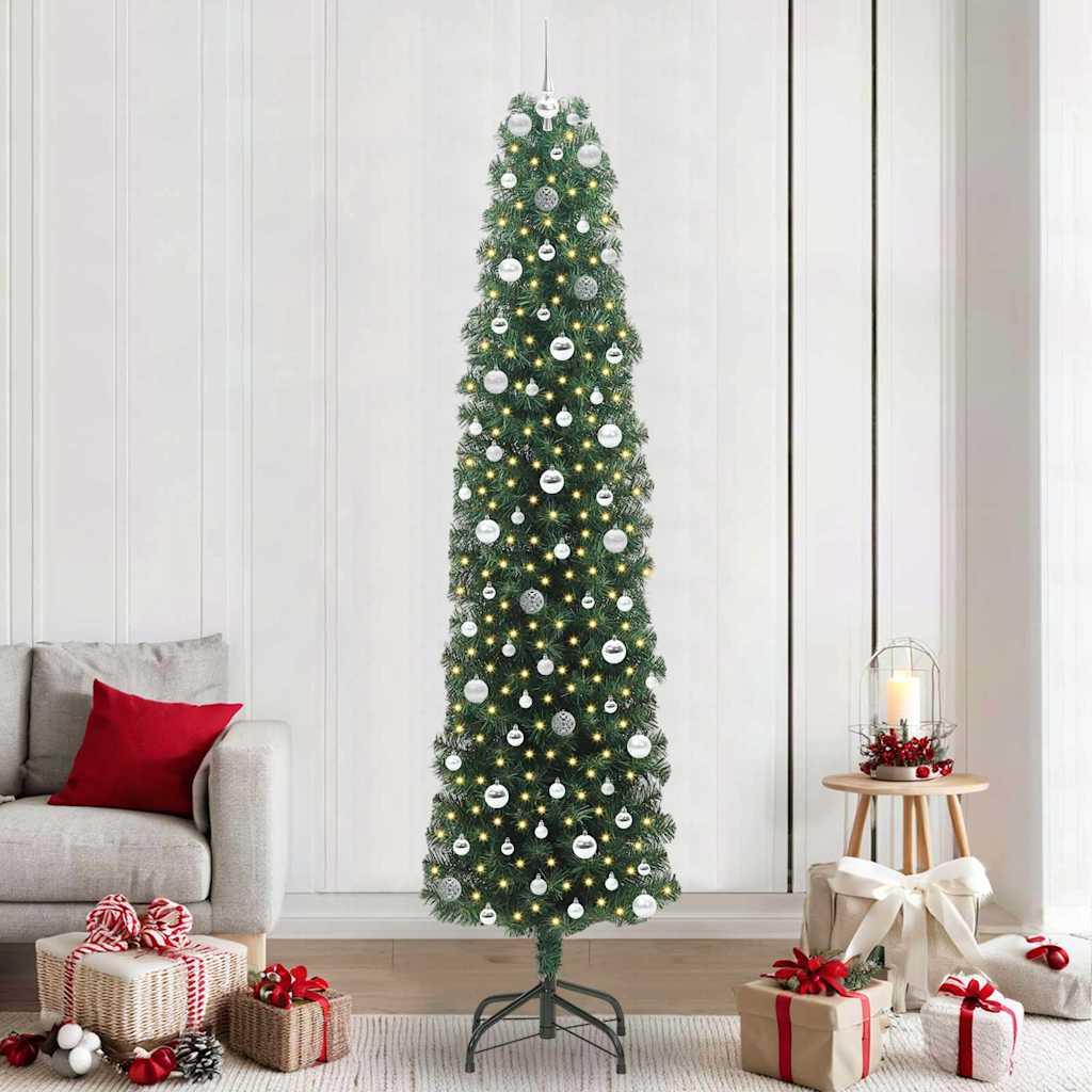 Vidaxx künstlicher Weihnachtsbaum grün 240 cm PVC und Stahl und Kunststoff