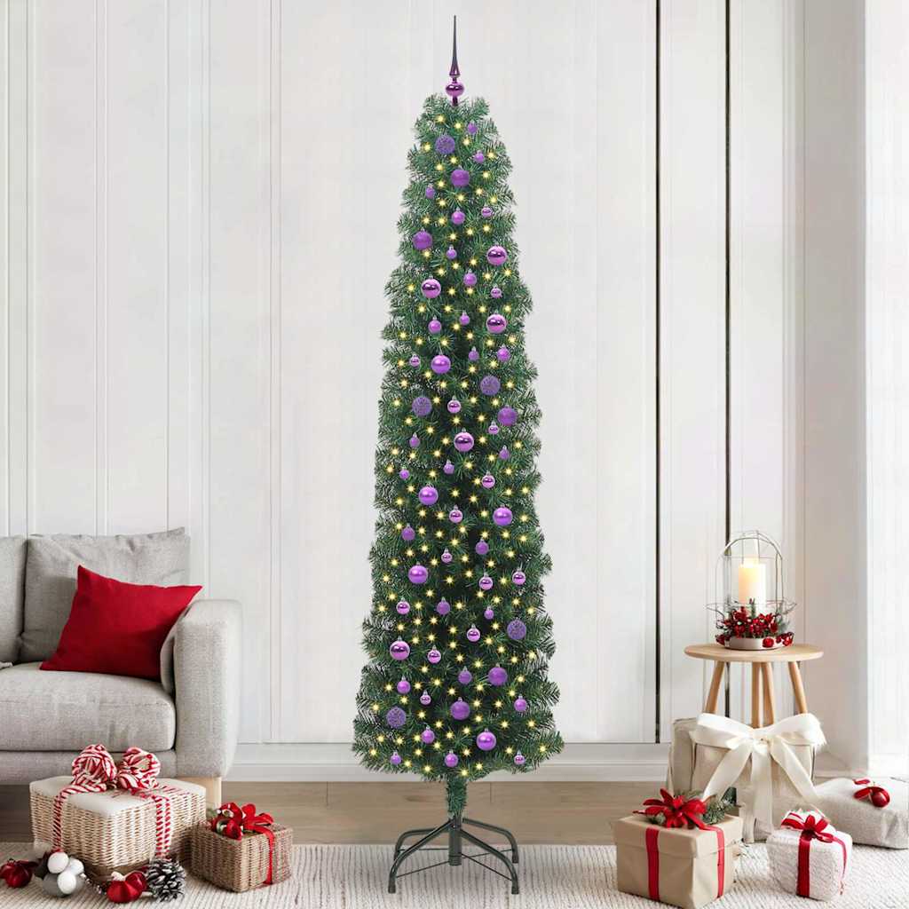 Vidaxx künstlicher Weihnachtsbaum grün 240 cm PVC und Stahl und Kunststoff