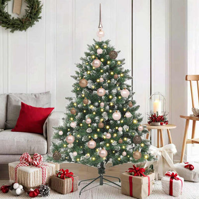 VidaXL künstlicher Weihnachtsbaum mit 150 LEDs grün, 120 cm PVC und Kunststoff und Stahl