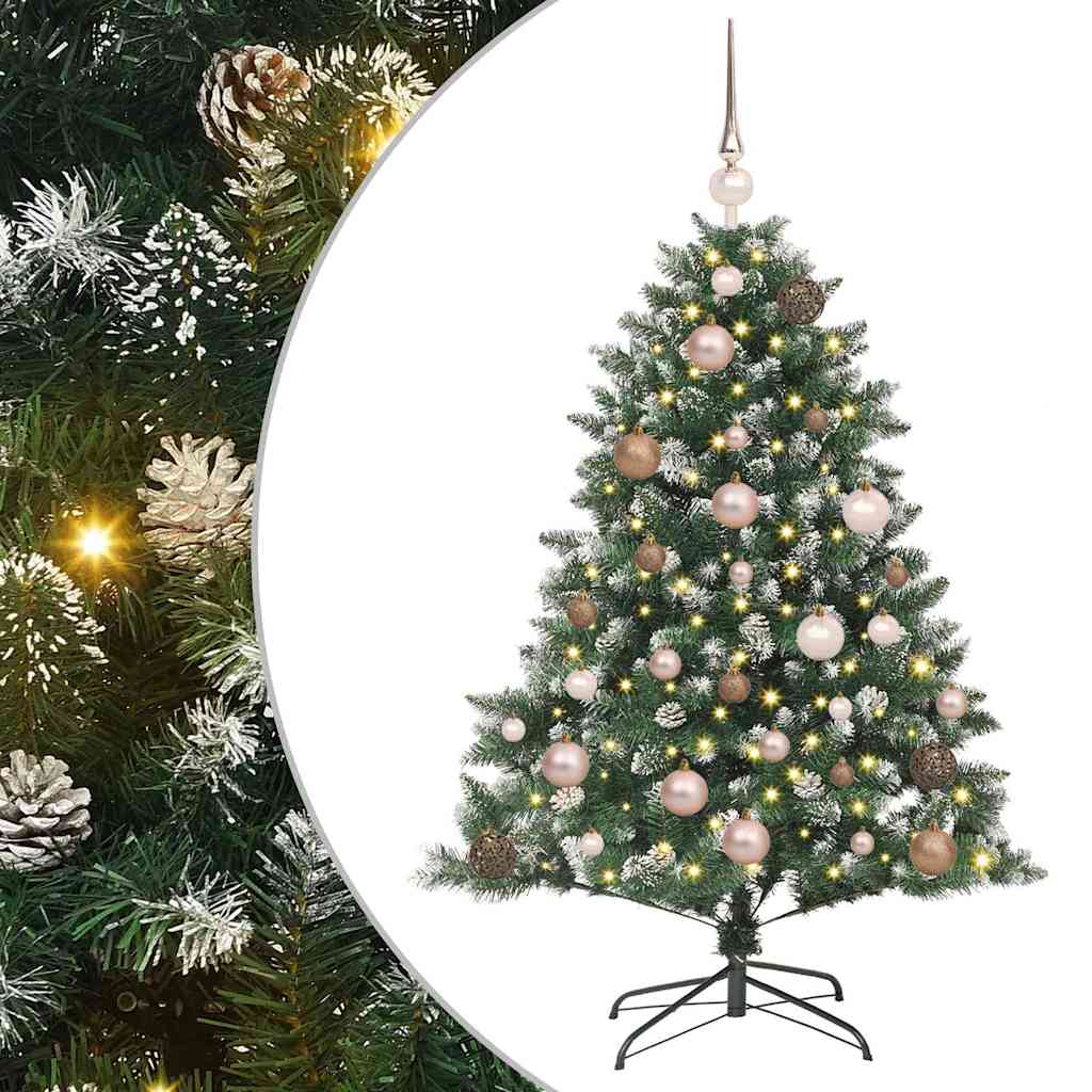 VidaXL künstlicher Weihnachtsbaum mit 150 LEDs grün, 120 cm PVC und Kunststoff und Stahl