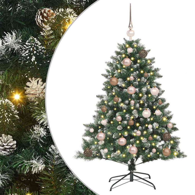 VidaXL künstlicher Weihnachtsbaum mit 150 LEDs grün, 120 cm PVC und Kunststoff und Stahl