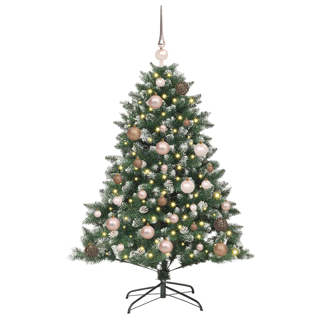 VidaXL künstlicher Weihnachtsbaum mit 150 LEDs grün, 120 cm PVC und Kunststoff und Stahl