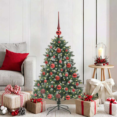 VidaXL künstlicher Weihnachtsbaum mit 150 LEDs grün, 120 cm PVC und Kunststoff und Stahl