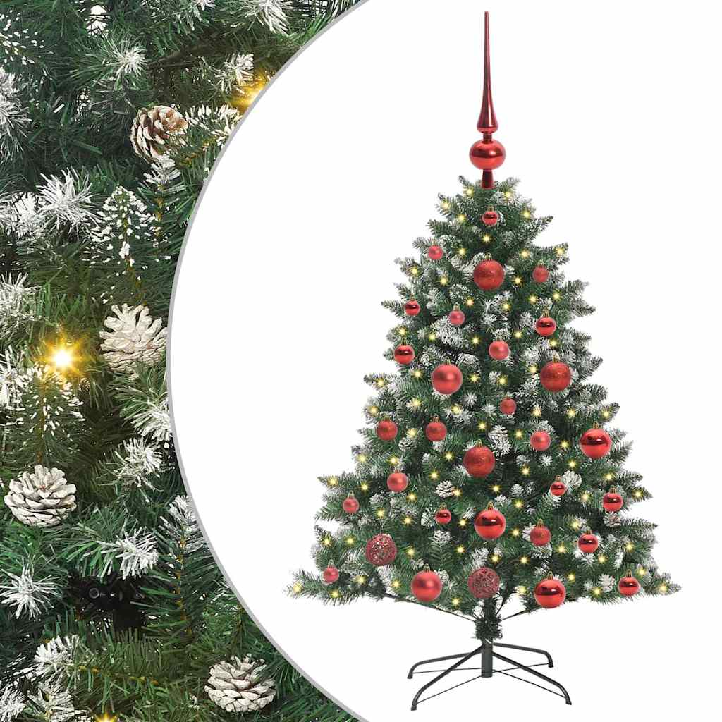VidaXL künstlicher Weihnachtsbaum mit 150 LEDs grün, 120 cm PVC und Kunststoff und Stahl