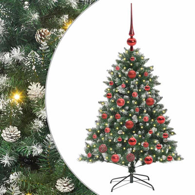 VidaXL künstlicher Weihnachtsbaum mit 150 LEDs grün, 120 cm PVC und Kunststoff und Stahl