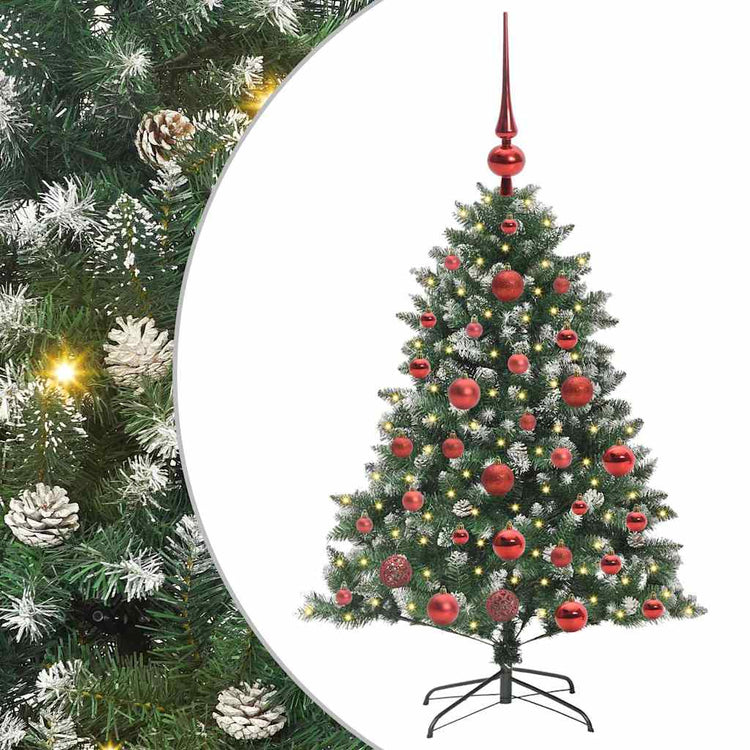 VidaXL künstlicher Weihnachtsbaum mit 150 LEDs grün, 120 cm PVC und Kunststoff und Stahl