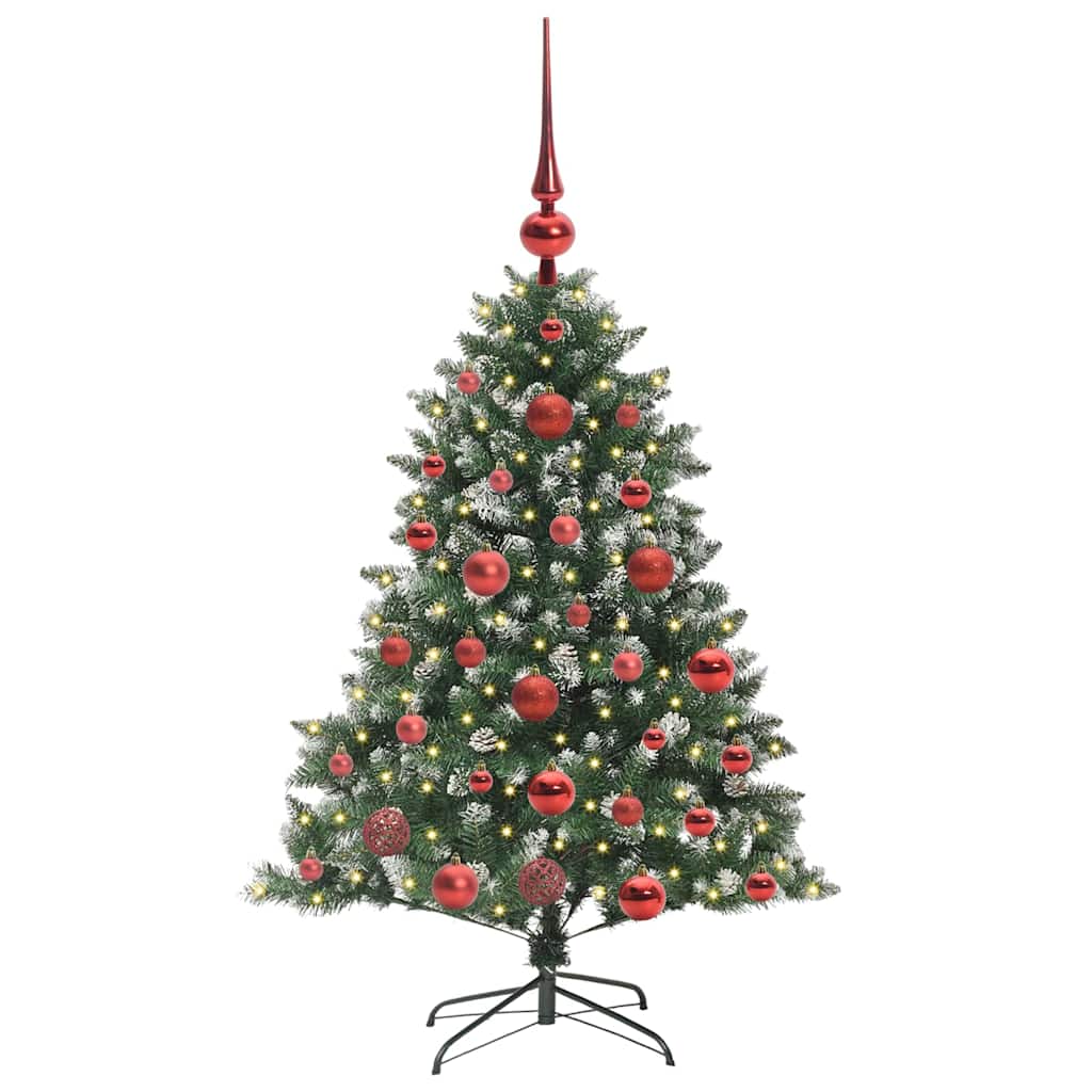 VidaXL künstlicher Weihnachtsbaum mit 150 LEDs grün, 120 cm PVC und Kunststoff und Stahl