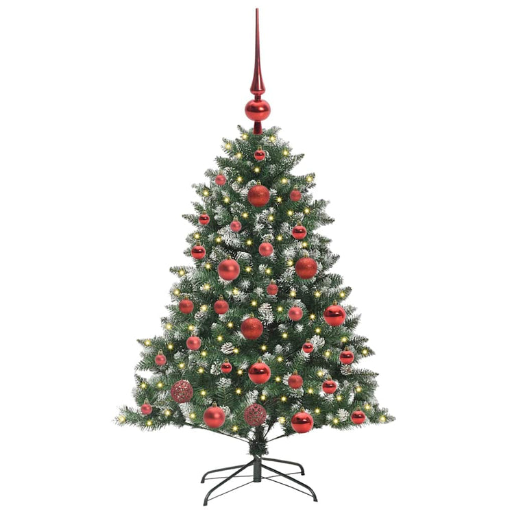 VidaXL künstlicher Weihnachtsbaum mit 150 LEDs grün, 120 cm PVC und Kunststoff und Stahl