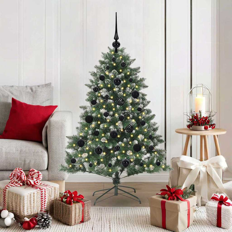 VidaXL künstlicher Weihnachtsbaum mit 150 LEDs grün, 120 cm PVC und Kunststoff und Stahl