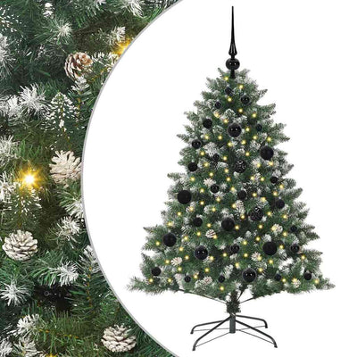 VidaXL künstlicher Weihnachtsbaum mit 150 LEDs grün, 120 cm PVC und Kunststoff und Stahl