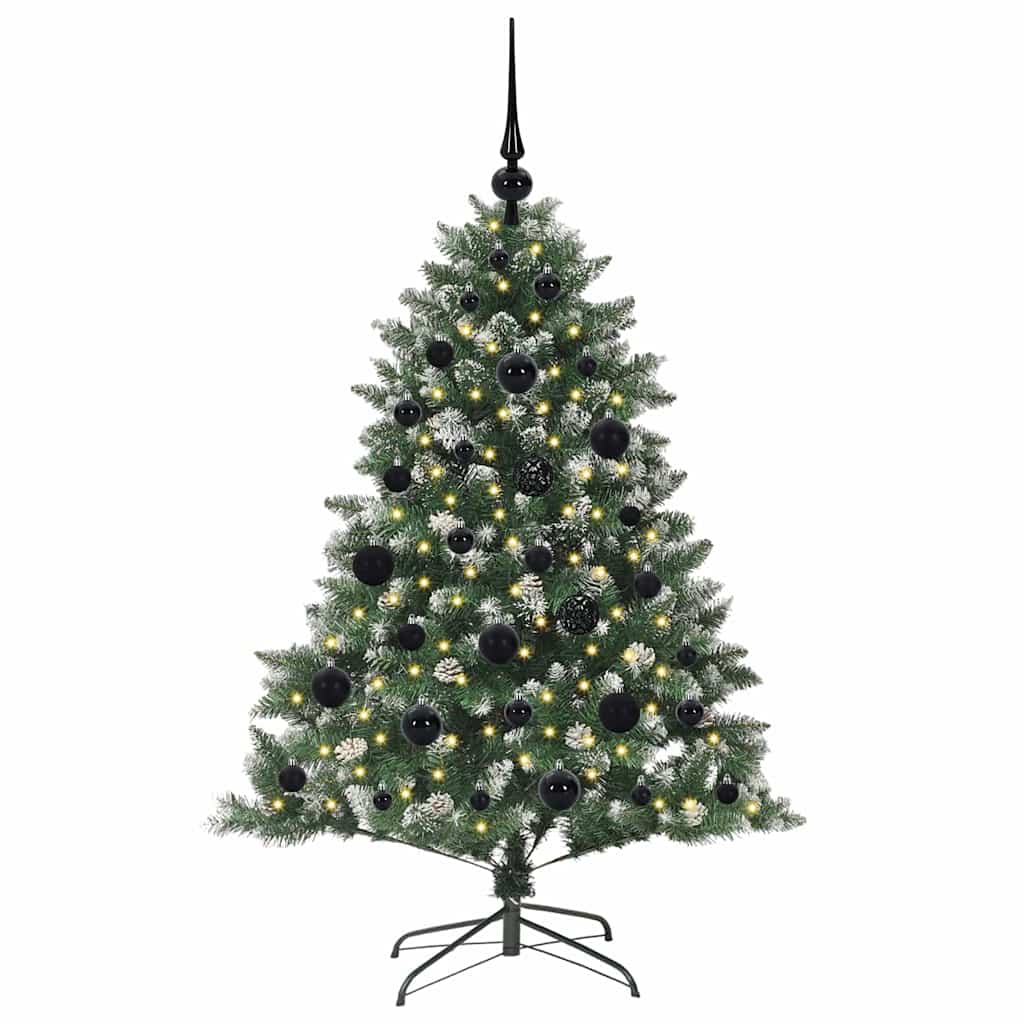 VidaXL künstlicher Weihnachtsbaum mit 150 LEDs grün, 120 cm PVC und Kunststoff und Stahl