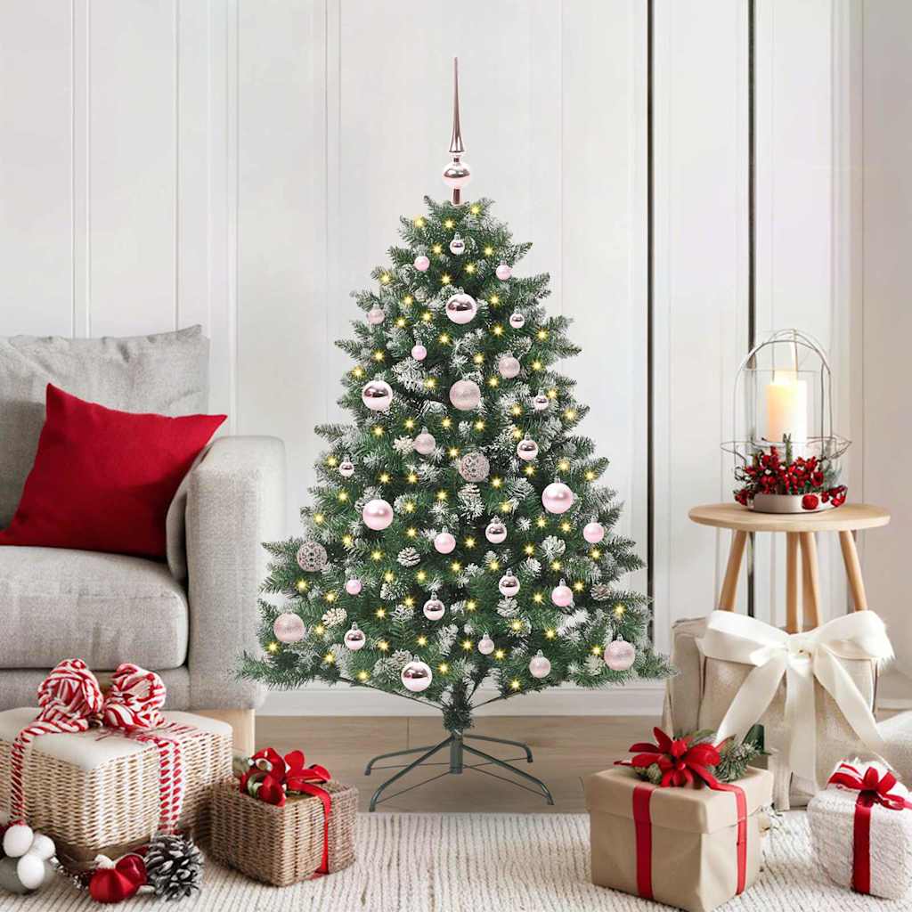 VidaXL künstlicher Weihnachtsbaum mit 150 LEDs grün, 120 cm PVC und Kunststoff und Stahl