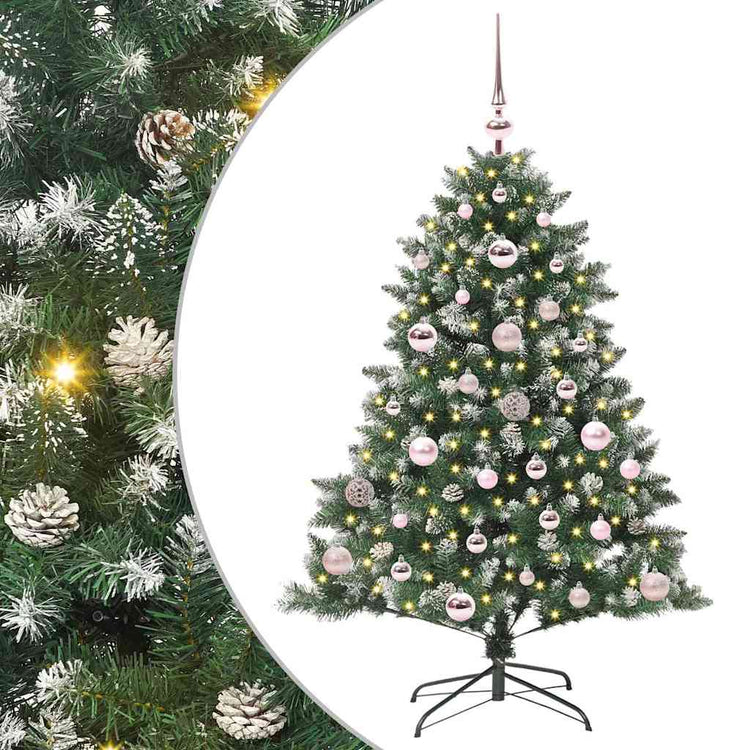 VidaXL künstlicher Weihnachtsbaum mit 150 LEDs grün, 120 cm PVC und Kunststoff und Stahl