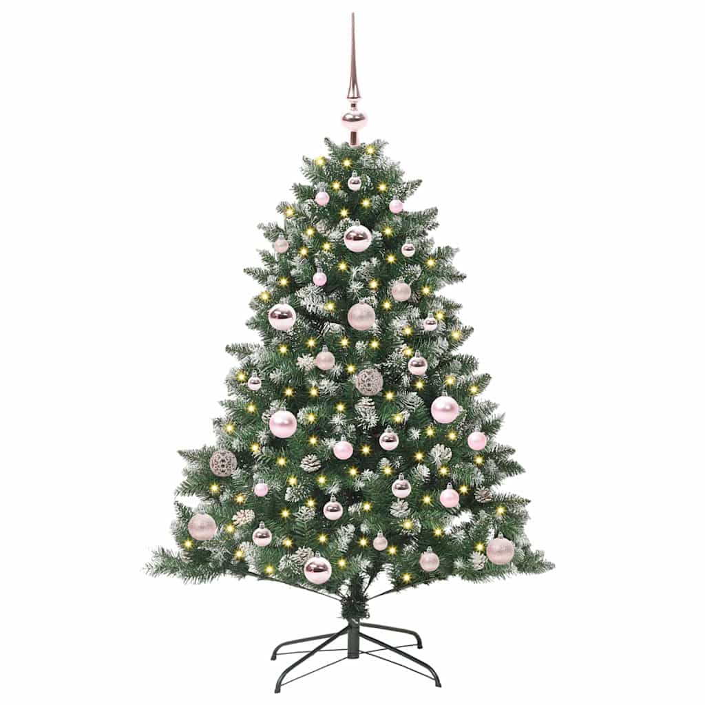 VidaXL künstlicher Weihnachtsbaum mit 150 LEDs grün, 120 cm PVC und Kunststoff und Stahl