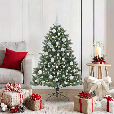 VidaXL künstlicher Weihnachtsbaum mit 150 LEDs grün, 120 cm PVC und Kunststoff und Stahl