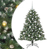 VidaXL künstlicher Weihnachtsbaum mit 150 LEDs grün, 120 cm PVC und Kunststoff und Stahl