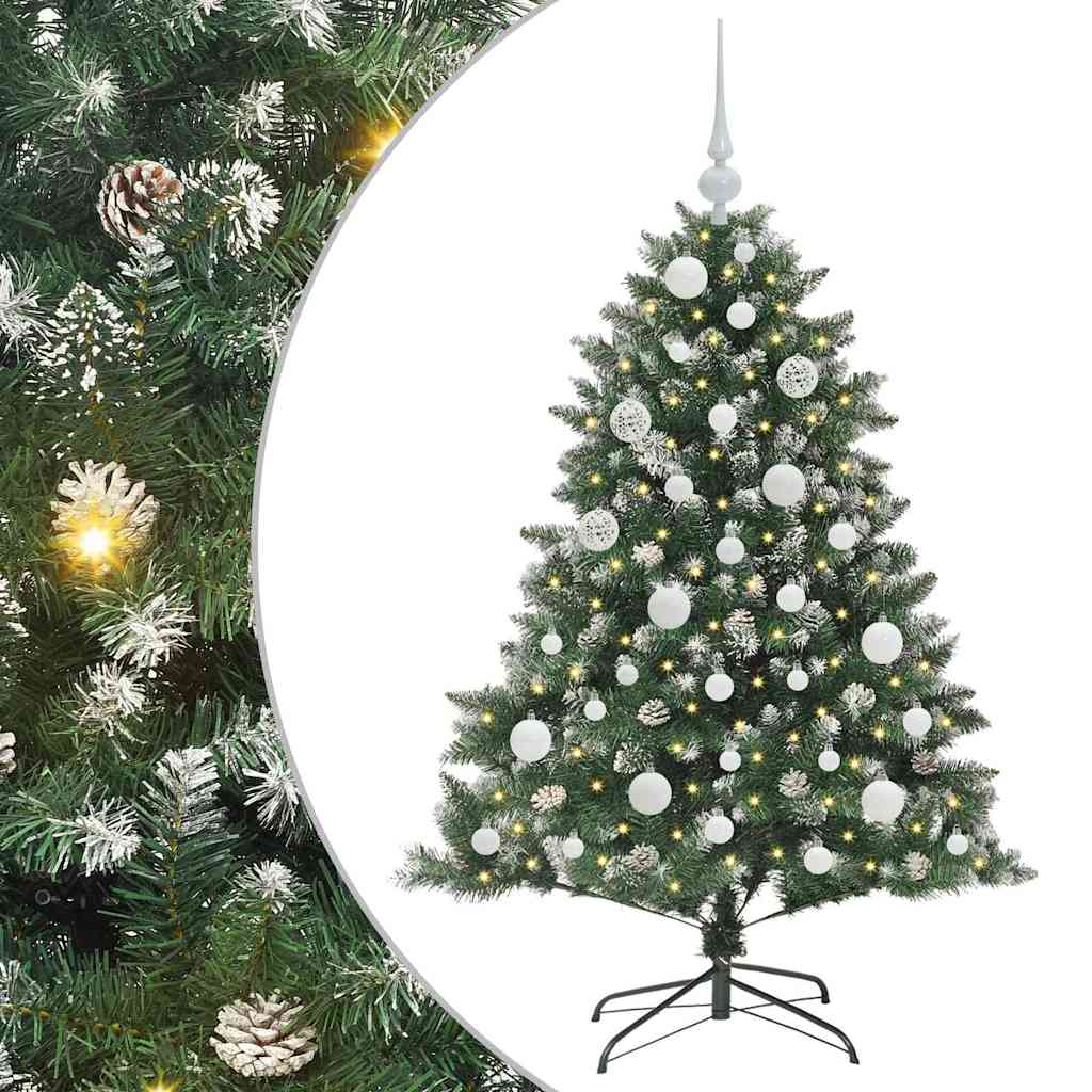 VidaXL künstlicher Weihnachtsbaum mit 150 LEDs grün, 120 cm PVC und Kunststoff und Stahl