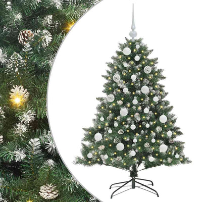 VidaXL künstlicher Weihnachtsbaum mit 150 LEDs grün, 120 cm PVC und Kunststoff und Stahl