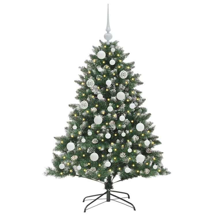 VidaXL künstlicher Weihnachtsbaum mit 150 LEDs grün, 120 cm PVC und Kunststoff und Stahl