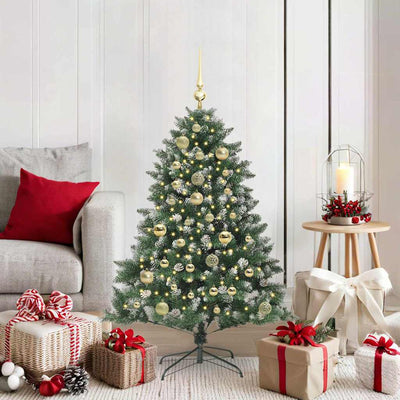 VidaXL künstlicher Weihnachtsbaum mit 150 LEDs grün, 120 cm PVC und Kunststoff und Stahl