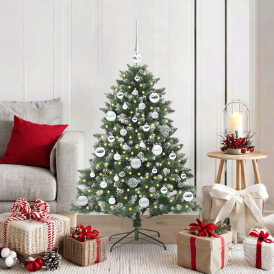 VidaXL künstlicher Weihnachtsbaum mit 150 LEDs grün, 120 cm PVC und Kunststoff und Stahl