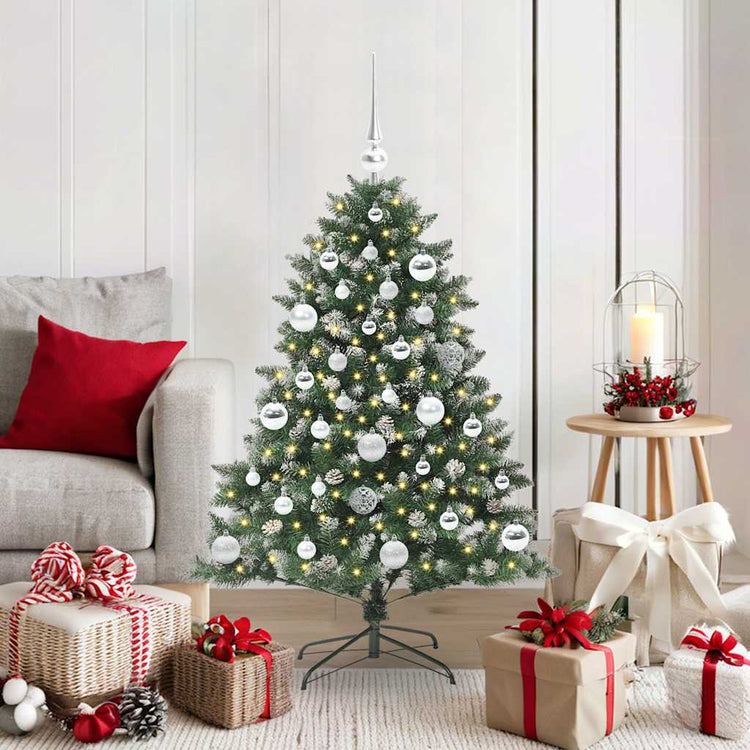 VidaXL künstlicher Weihnachtsbaum mit 150 LEDs grün, 120 cm PVC und Kunststoff und Stahl