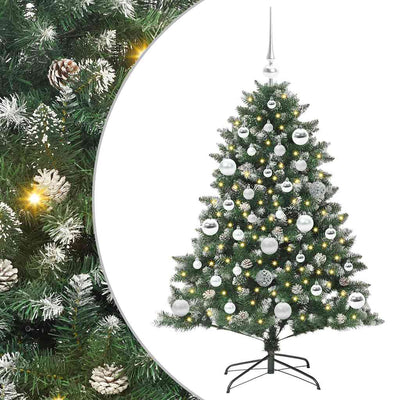 VidaXL künstlicher Weihnachtsbaum mit 150 LEDs grün, 120 cm PVC und Kunststoff und Stahl