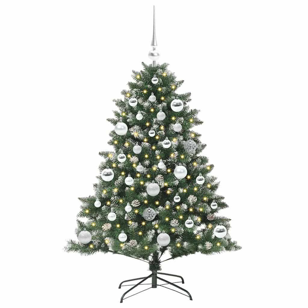 VidaXL künstlicher Weihnachtsbaum mit 150 LEDs grün, 120 cm PVC und Kunststoff und Stahl