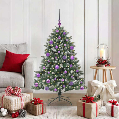 VidaXL künstlicher Weihnachtsbaum mit 150 LEDs grün, 120 cm PVC und Kunststoff und Stahl