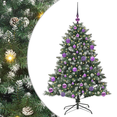VidaXL künstlicher Weihnachtsbaum mit 150 LEDs grün, 120 cm PVC und Kunststoff und Stahl