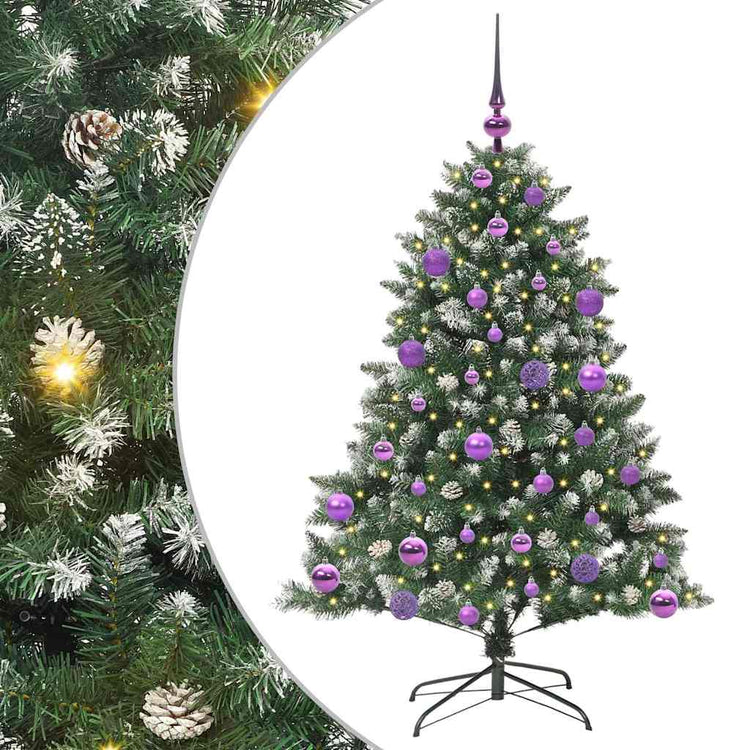 VidaXL künstlicher Weihnachtsbaum mit 150 LEDs grün, 120 cm PVC und Kunststoff und Stahl