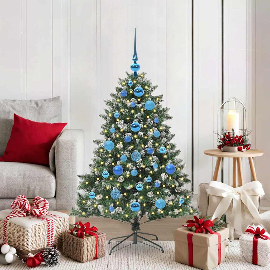 VidaXL künstlicher Weihnachtsbaum mit 150 LEDs grün, 120 cm PVC und Kunststoff und Stahl