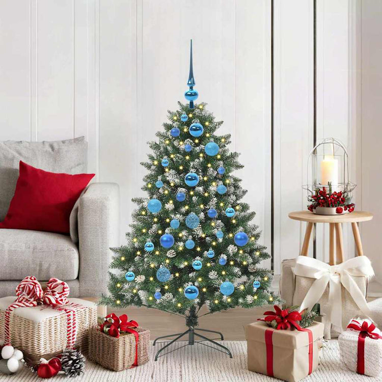 VidaXL künstlicher Weihnachtsbaum mit 150 LEDs grün, 120 cm PVC und Kunststoff und Stahl