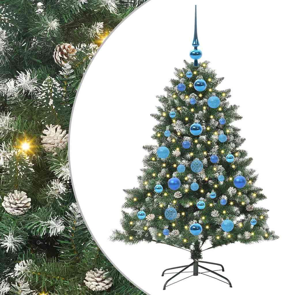 VidaXL künstlicher Weihnachtsbaum mit 150 LEDs grün, 120 cm PVC und Kunststoff und Stahl