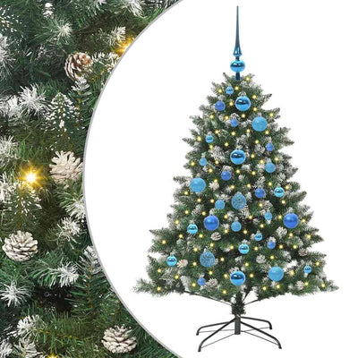 VidaXL künstlicher Weihnachtsbaum mit 150 LEDs grün, 120 cm PVC und Kunststoff und Stahl